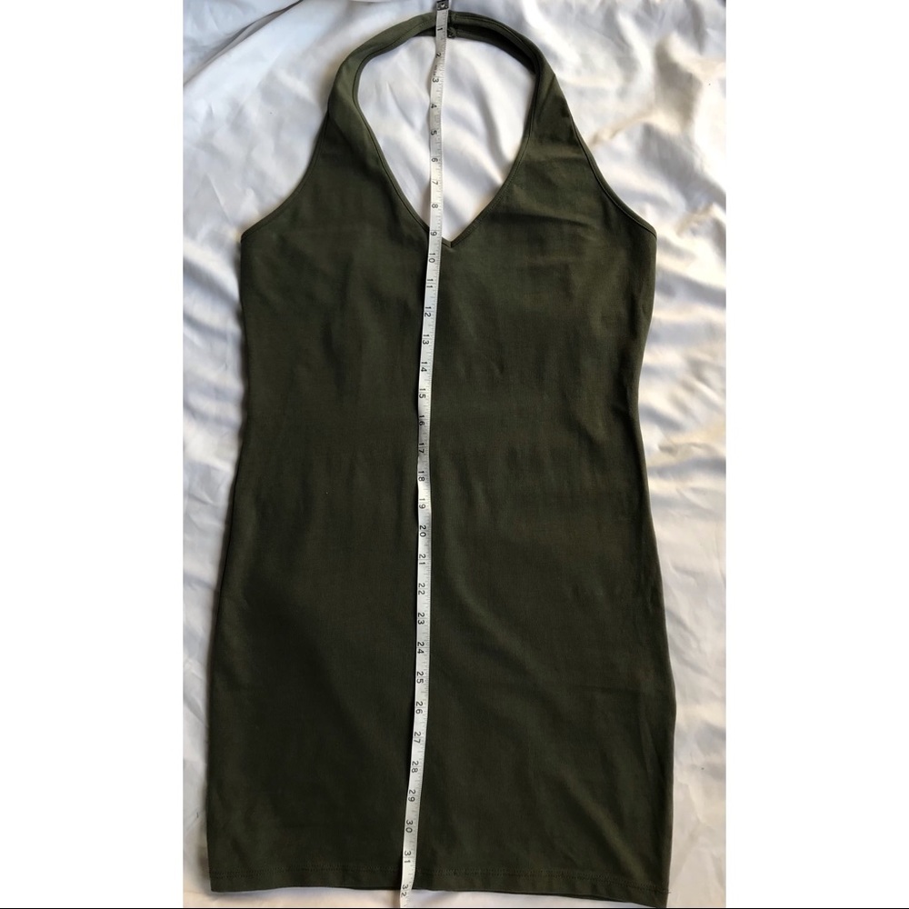 Olive green halter mini dress - Picture 6 of 7